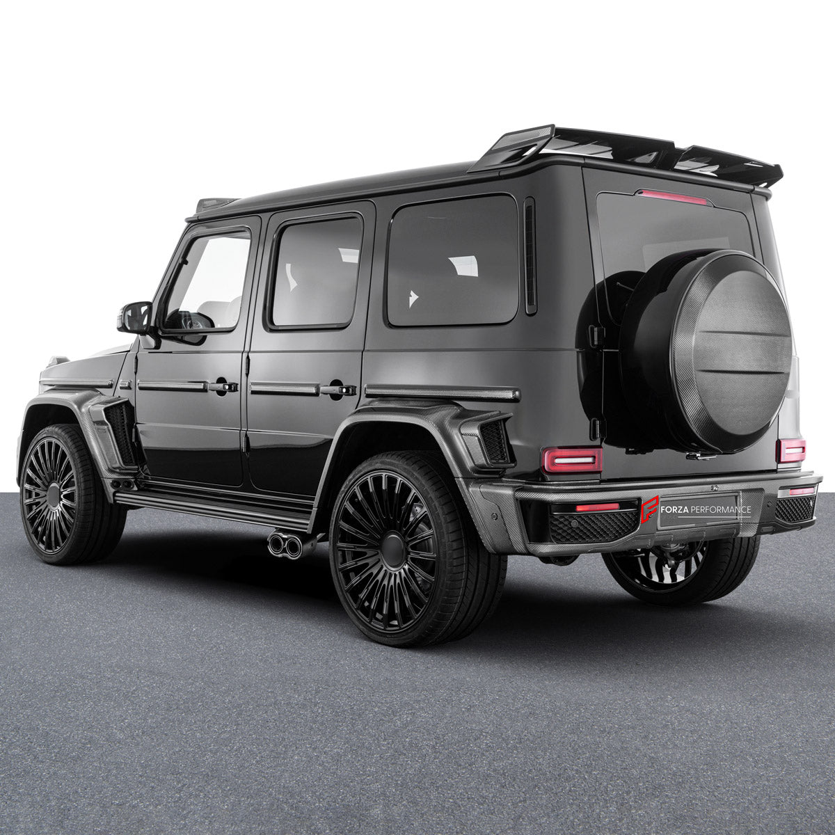 BODY KIT for Mercedes Benz G Class W465 G63 G500 2024+
Set includes:

Front Lip
Front Bumper Assembly
Front Grille
License Plate
Hood Bonnet
Front Fenders
Side Mirror Covers
Roof Light Bar
Rear Fenders
Roof Spoiler
Rear Diffuser
Rear Bumper Assembly
Material: Plastic

NOTE: Professional installation is required.