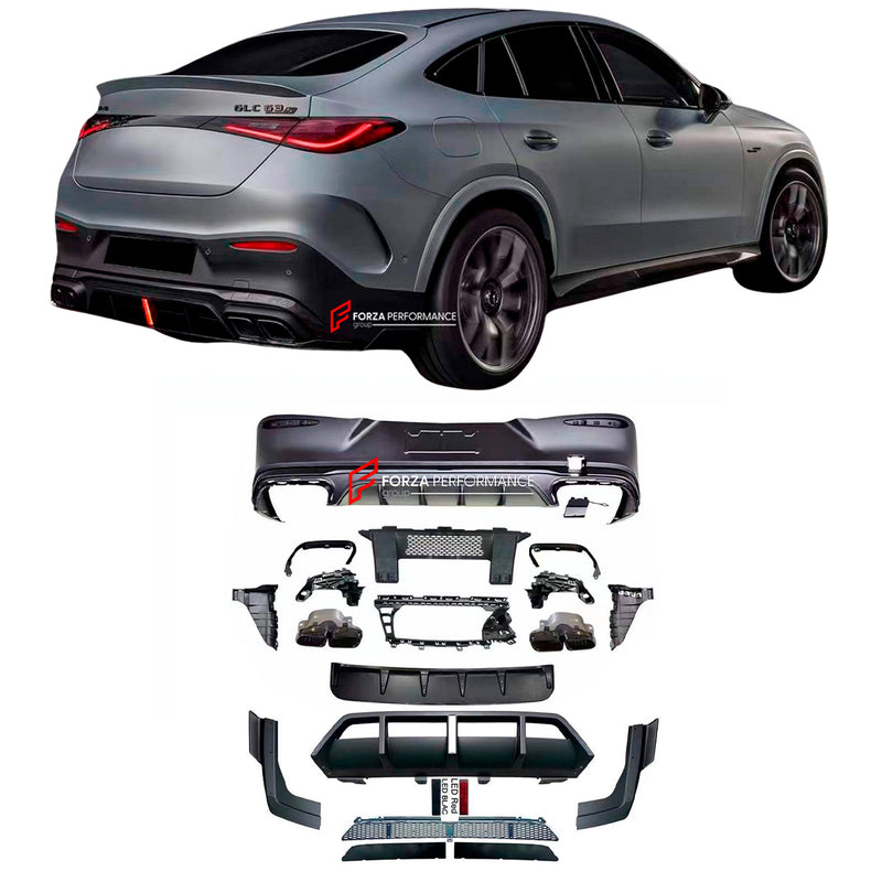 CONVERSION REAR DIFFUSER KIT for MERCEDES BENZ GLC COUPE X254 2022+ UPGRADE to GLC63S COUPE FACELIFT