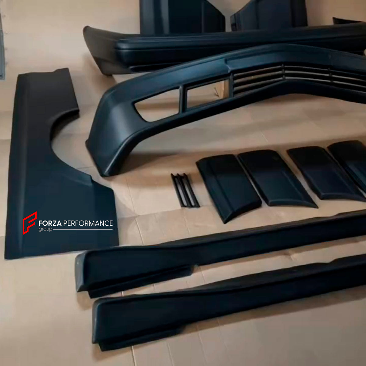 BODY KIT for Mercedes Benz S CLASS W126 1981 - 1991
Set includes:

Front Bumper
Front Fenders
Side Skirts
Side Moldings
Rear Fenders
Rear Bumper
Material: Plastic

NOTE: Professional installation is required.