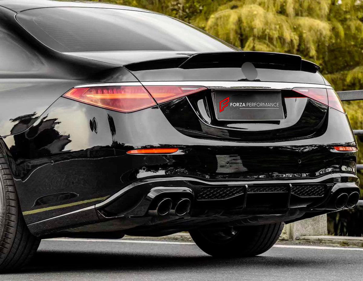 BODY KIT for Mercedes Benz S Class W223 2020+
Set includes:

Front Lip
Front Bumper Vents
Ducktail Spoiler
Rear Diffuser
Exhaust Tips
Material: Plastic

NOTE: Professional installation is required.