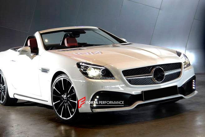 BODY KIT for MERCEDES-BENZ SLK-CLASS R172 2011 - 2016

Set includes:

Front Bumper
Side Skirts
Lip Soiler
Rear Bumper
Exhaust Tips

Material: FRP fiberglass

NOTE: Professional installation is required