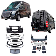 BODY KIT for MERCEDES BENZ SPRINTER W906 FACELIFT 2014 - 2018 FORZA PERFORMANCE BL Style
Set includes:

Front Lip
Front Bumper Assembly
Front Grille
License Plate
Side Skirts
Rear Bumper Assembly
Material: Plastic

NOTE: Professional installation is required