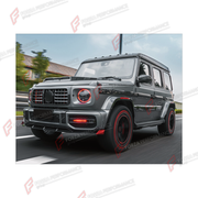 BODY KIT for MERCEDES-BENZ G-CLASS W464 2019 - 2024 FORZA PERFORMANCE custom fit B11 Mech Series I
Set includes:

Front Lip
Front Bumper Assembly
Front Grille
Front Fender Flares
Hood Bonnet
Roof Light Bar
Window Frames
Side Skirts
Body Side Door Moldings
Rear Fender Flares
Rear Diffuser
Rear Bumper Assembly
Material: Plastic

NOTE: Professional installation is required.