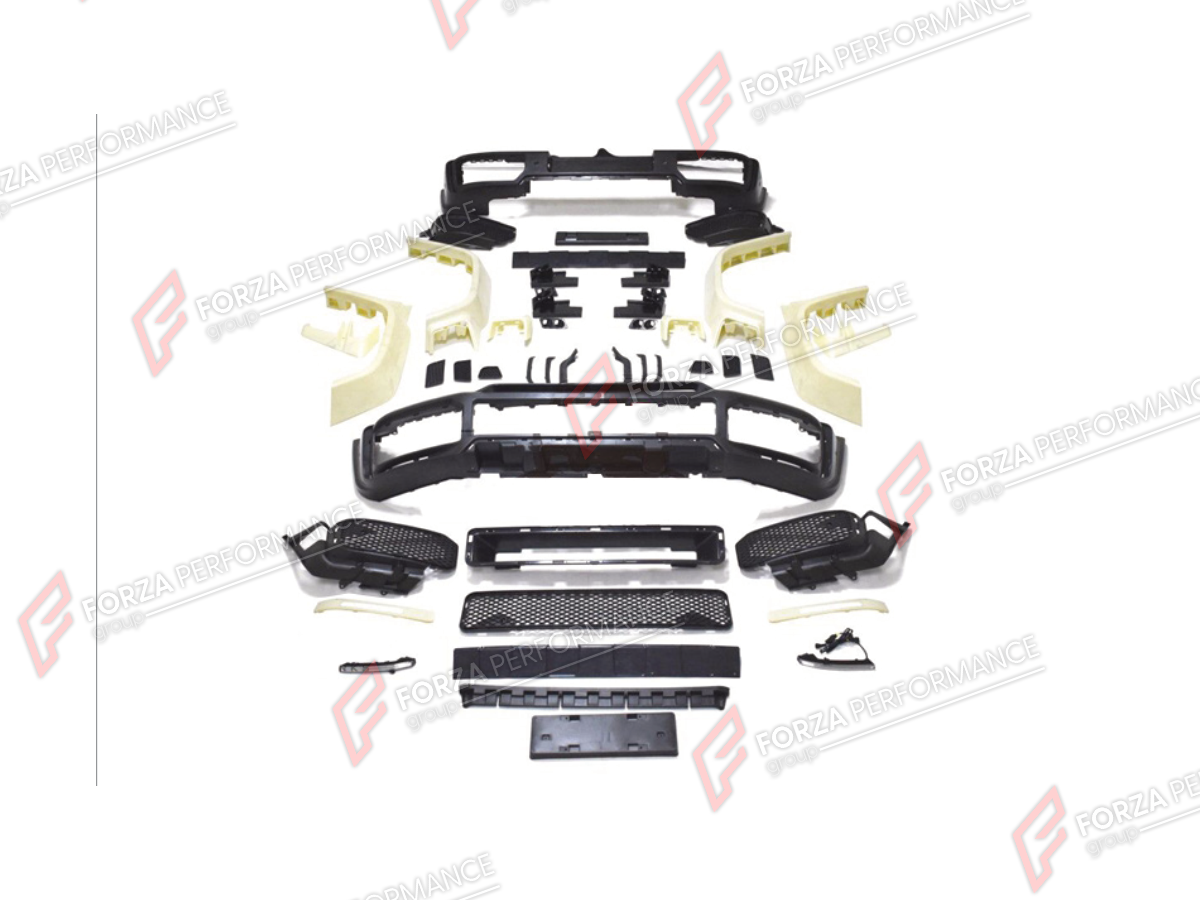 BODY KIT for MERCEDES-BENZ G-CLASS W464 2019 - 2024 FORZA PERFORMANCE custom fit B700 BA
Set includes:

Front Bumper Assembly
Front Grille
License Plate
Front Fender Flares
Rear Fender Flares
Rear Bumper Assembly
Material: Plastic

NOTE: Professional installation is required.