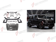 BODY KIT for MERCEDES-BENZ G-CLASS W464 G63 2019 - 2024 FORZA PERFORMANCE custom fit Shark Style
Set includes:

Front Lip
Front Bumper Assembly
Hood Bonnet
Body Side Door Moldings
Rear Diffuser
Material: Plastic

NOTE: Professional installation is required.