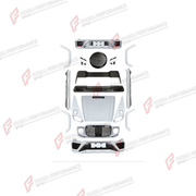 BODY KIT for MERCEDES-BENZ G-CLASS W464 2019 - 2024 FORZA PERFORMANCE custom fit MAY G900
Set includes:

Front Bumper Assembly
Front Grille
Hood Bonnet
Roof Light Bar
Front Fender Flares
Side Skirts
Rear Fender Flares
Rear Spoiler Wing
Rear Bumper Assembly
Spare Wheel Tire Cover
Exhaust Tips
Material: Plastic

NOTE: Professional installation is required.