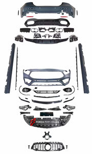 BODY KIT for MERCEDES-BENZ A-CLASS W177 A45 S AMG HATCHBACK 2019+  Set includes:    Front Grille Front Bumper Front Lip Front Bumper Air Vents Front Bumper Add-ons Side Skirts Rear Bumper Rear Diffuser Exhaust Tips