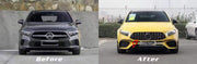 BODY KIT for MERCEDES-BENZ A-CLASS W177 A45 S AMG SEDAN 2019+  Set includes:    Front Grille Front Bumper Front Lip Front Bumper Air Vents Front Bumper Add-ons Side Skirts Rear Bumper Rear Diffuser Exhaust Tips