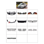 BODY KIT for Mitsubishi Lancer Evolution Ix 2005 - 2007
Set includes:

Front Lip
Front Bumper Assembly
Front Grille
Front Headlights
Tail Lights
Rear Bumper Assembly
Material: Plastic

NOTE: Professional installation is required.