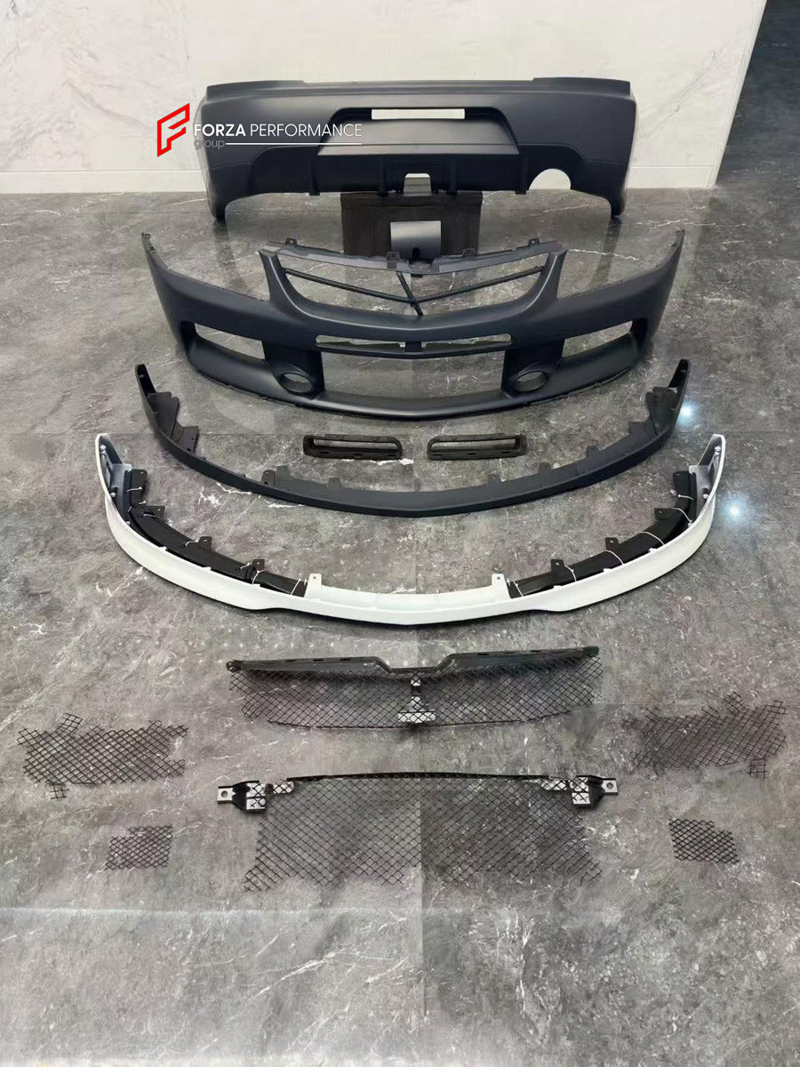 BODY KIT for MITSUBISHI LANCER EVOLUTION IX CT9A 2005 - 2007

Set includes:
Front Lip
Front Bumper
Front Grille
Headlights
Tail Lights
Rear Bumper

Material: Plastic

NOTE: Professional installation is required.