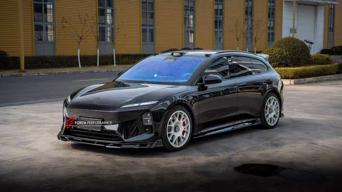BODY KIT for NIO ET5T TOURING 2023+

Set includes:
Front Lip
Side Skirts
Rear Bumper Fins
Rear Diffuser

Material: Plastic

NOTE: Professional installation is required.