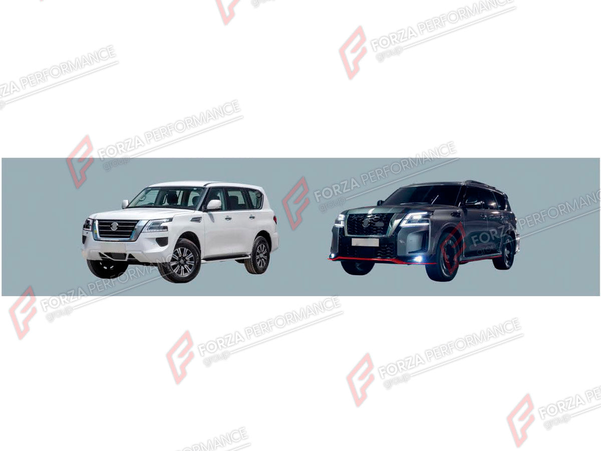 BODY KIT for NISSAN PATROL Y62 FACELIFT 2020+ FORZA PERFORMANCE custom fit NISMO Style

Set includes:
Front Bumper Assembly
Front Grille
Front Fender Flares
Side Skirts
Rear Fender Flares
Rear Bumper Assembly
Rear Diffuser

Material: Plastic

NOTE: Professional installation is required.