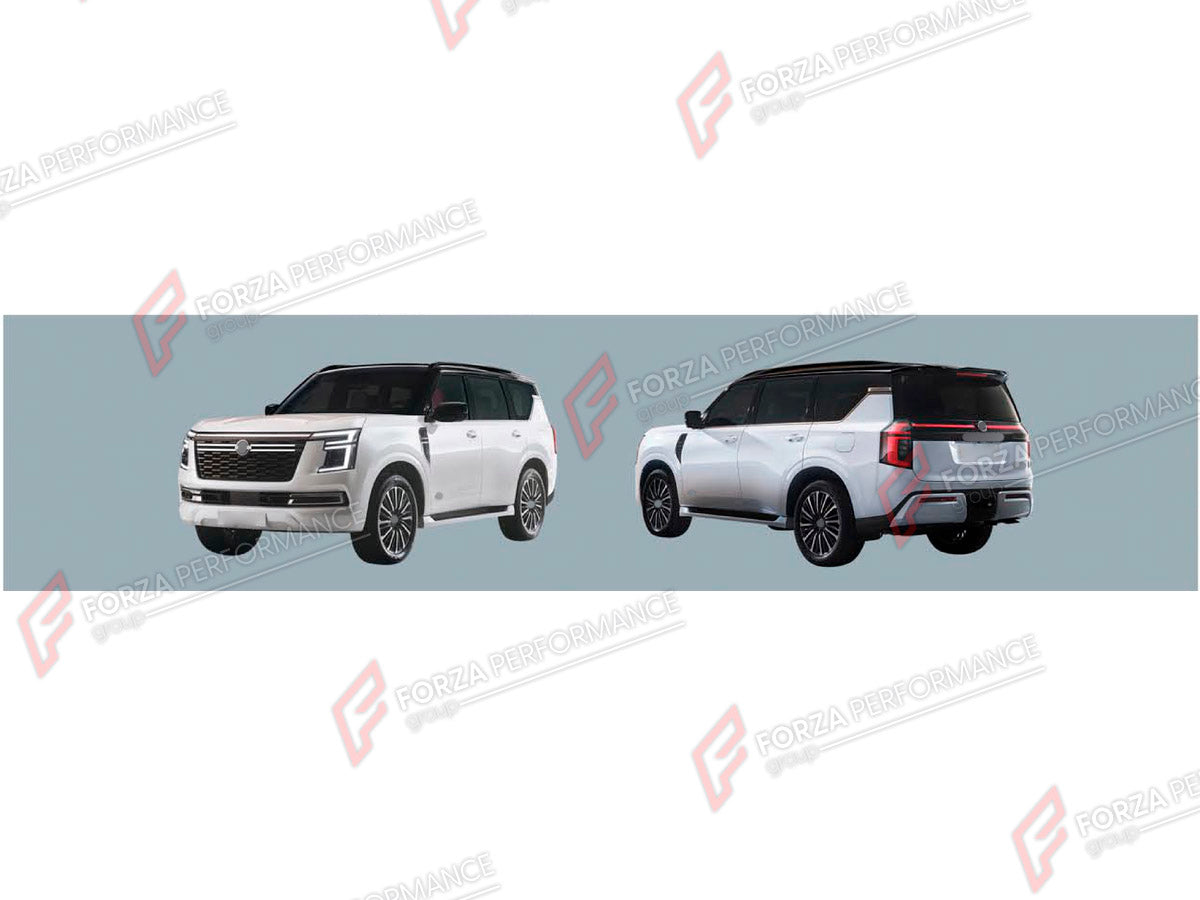 BODY KIT for NISSAN PATROL Y63 2024+

Set includes:
Front Bumper Assembly
Front Grille
Tail Lights

Material: Plastic

NOTE: Professional installation is required.
