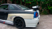 BODY KIT for Nissan R34
Set includes:

Front Hood Bonnet
Front Bumper
Front Spoiler Lip
Front Fender
Side Skirt
Side Under Spoiler
Rear Fender
Rear Bumper
Rear Under Apron
Rear Wing Spoiler
Rear Under Broad Diffuser
NOTE: Professional installation is required.