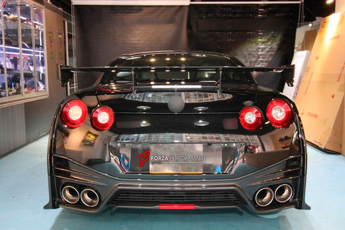 CARBON BODY KIT for Nissan R35
Set includes:

Front Bumper
Front Spoiler Lip
Side Skirt
Rear Bumper
Rear Diffuser
Rear Wing Spoiler
Material: Carbon

NOTE: Professional installation is required.