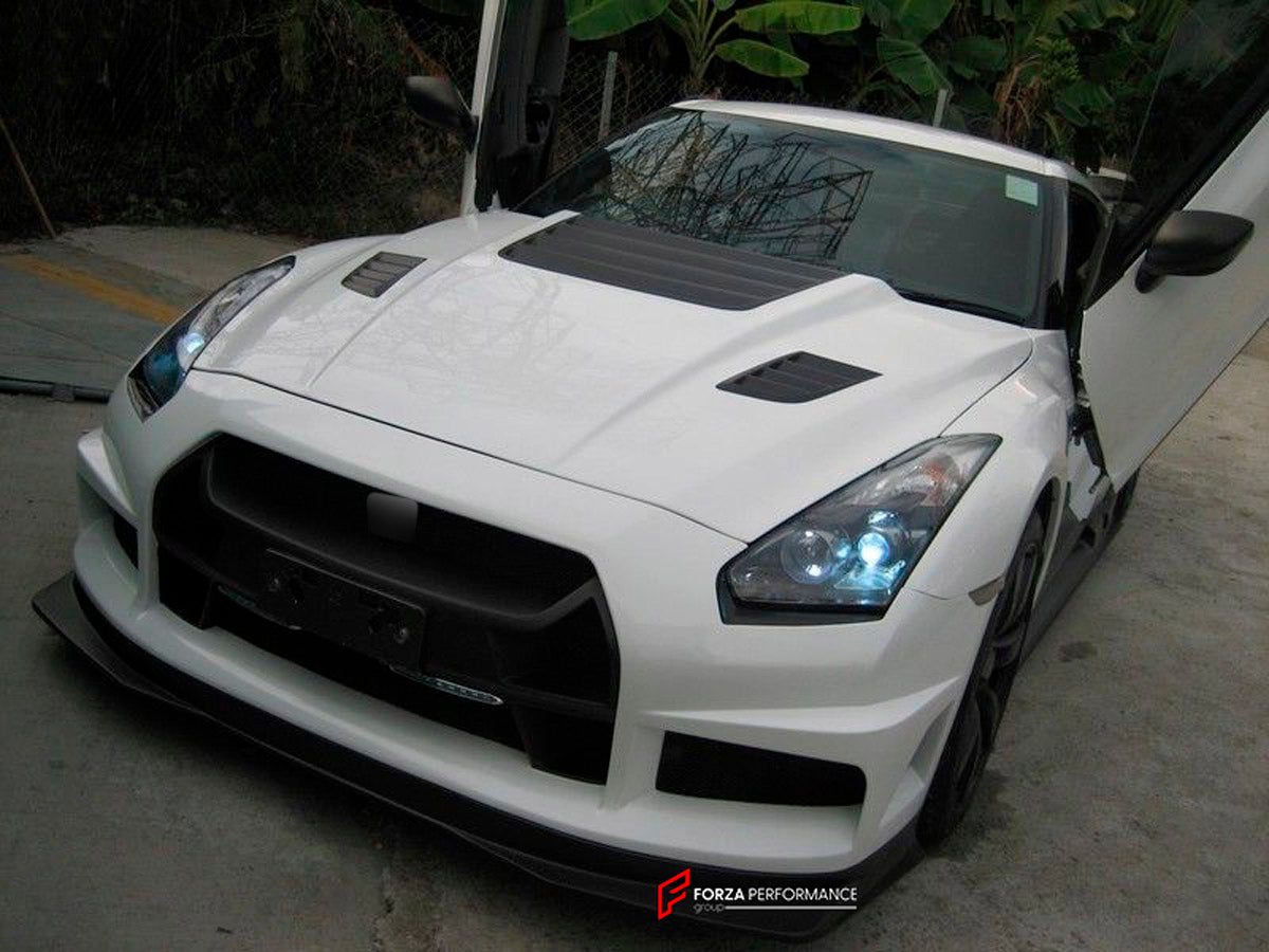 BODY KIT for Nissan R35 GT-R
Set includes:

Front Bumper
Front Spoiler Lip
Side Skirt
Rear Fender Flare
Rear Bumper With Diffuser
Material: Fiberglass

NOTE: Professional installation is required.