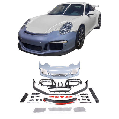CONVERSION UPGRADE FRONT BUMPER KIT for PORSCHE 911 991.1 2011 - 2017 upgrade to GT3

Set includes:

Front Bumper Assembly

Material: Plastic

NOTE: Professional installation is required. Factory LED DRL must be reused

CONTACT US FOR PRICING