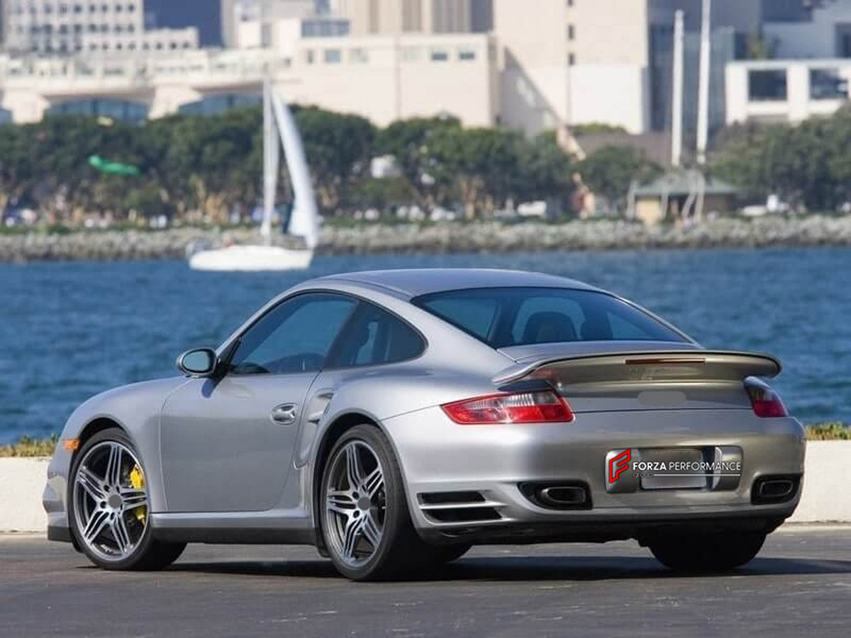 BODY KIT for Porsche 911 997 Turbo
Set includes:

Front Lip
Side Skirts
Rear Spoiler Wing
Rear Diffuser
Material: Fiberglass

NOTE: Professional installation is required.