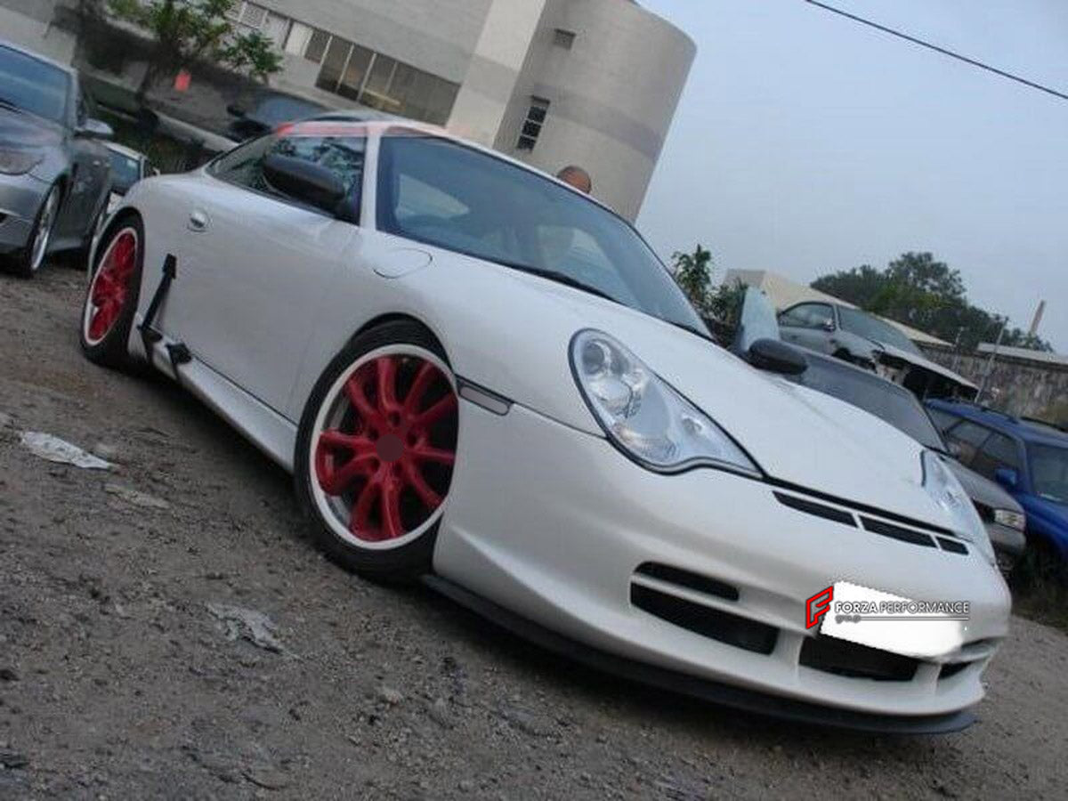 Body Kit for Porsche 996 Carrera
Set includes:

Front Bumper
Rear Bumper
Side Skirts
Rear Spoiler Wing
Rear Trunk
NOTE: Professional installation is required.

