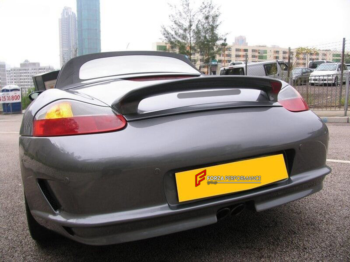 Body Kit for Porsche Boxster 986
Set includes:

Front Bumper
Rear Bumper
Side Skirts
NOTE: Professional installation is required.