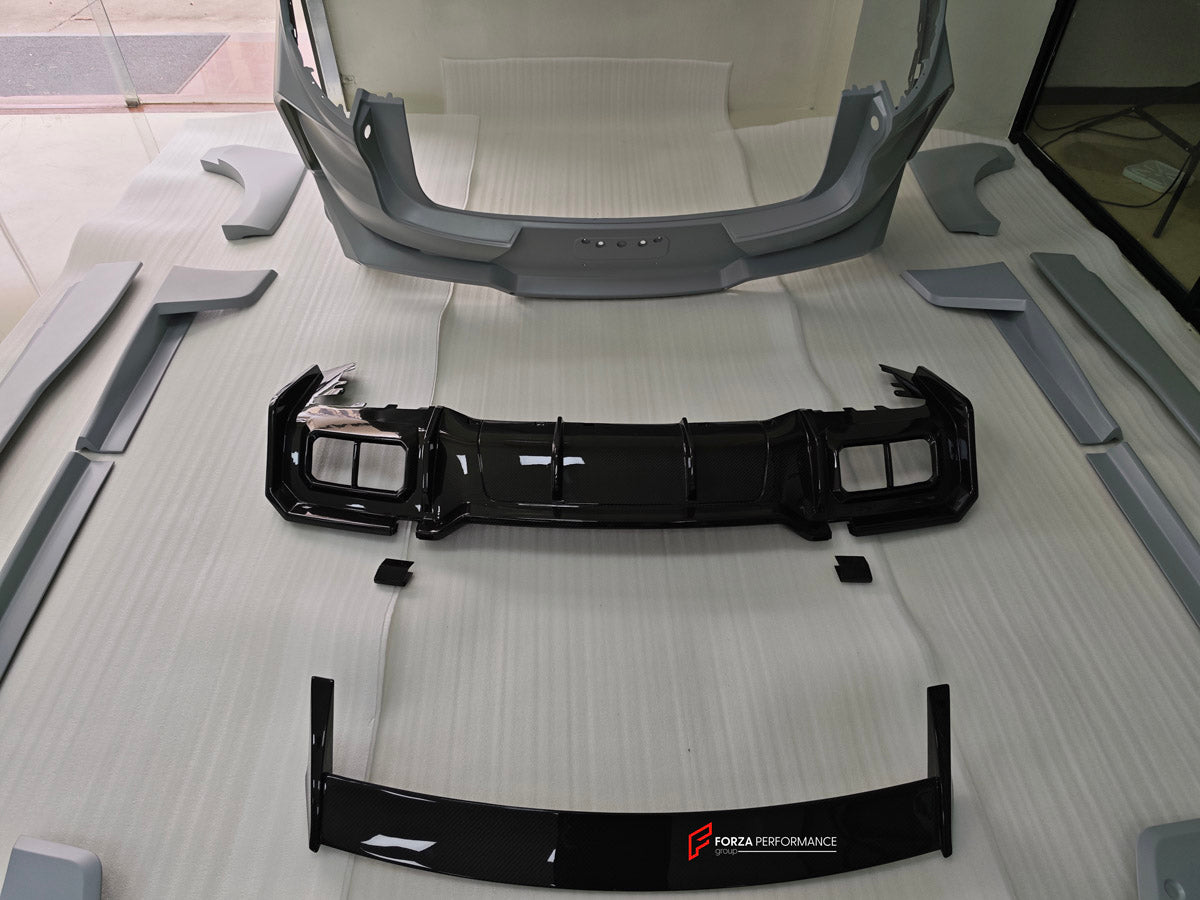 WIDE BODY KIT for PORSCHE CAYENNE 9Y0.2 SUV FACELIFT 2024+

Set includes:

Front Lip
Front Bumper
Fender Flares
Hood Bonnet
Side Skirts
Rear Bumper
Rear Diffuser
Exhaust Tips
Material: Dry Carbon

NOTE: Professional installation is required.
