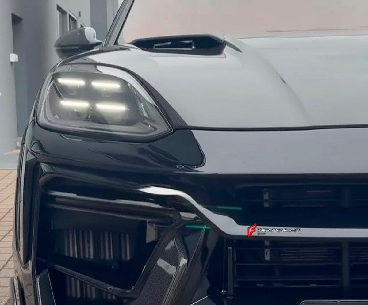 WIDE BODY KIT for PORSCHE CAYENNE 9Y0.2 SUV FACELIFT 2024+

Set includes:

Front Lip
Front Bumper
Fender Flares
Hood Bonnet
Side Skirts
Rear Bumper
Rear Diffuser
Exhaust Tips
Material: Dry Carbon

NOTE: Professional installation is required.