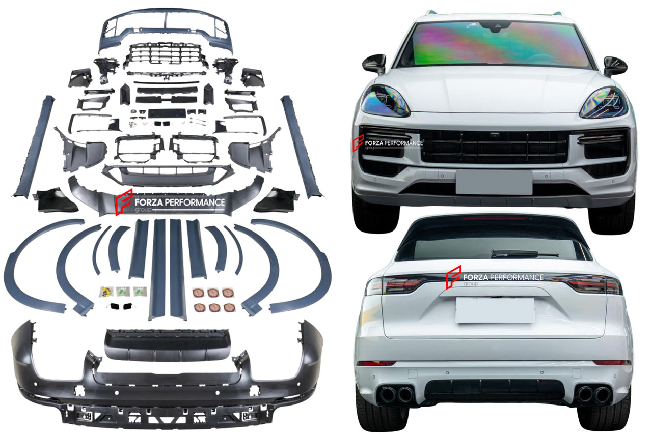 BODY KIT for PORSCHE CAYENNE 9Y0.1 2018 - 2023 UPGRADE to 9Y0.2 2024+ GTS SD STYLE (Simple Version)

Set includes:

Front Bumper
Fender Flares
Side Trims
Side Skirts
Rear Diffuser

Material: Plastic

Note: Professional installation is required

CONTACT US FOR PRICING.

Why “Contact Us for Pricing”?

We don’t display fixed prices because our goal is to offer you the most competitive deal possible. Product costs often decrease over time, and by requesting a quote, you’ll receive our most up-to-date price on t