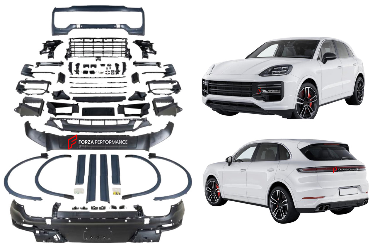 BODY KIT for PORSCHE CAYENNE 9Y0.1 2018 - 2023 UPGRADE to 9Y0.2 2024+ TURBO STYLE

Set includes:

Front Assembly
Side Fenders

Side Skirts

Rear Diffuser


Note: Professional installation is required

CONTACT US FOR PRICING.

Why “Contact Us for Pricing”?

We don’t display fixed prices because our goal is to offer you the most competitive deal possible. Product costs often decrease over time, and by requesting a quote, you’ll receive our most up-to-date price on the market.

SECURED PAYMENT METHODS body kit