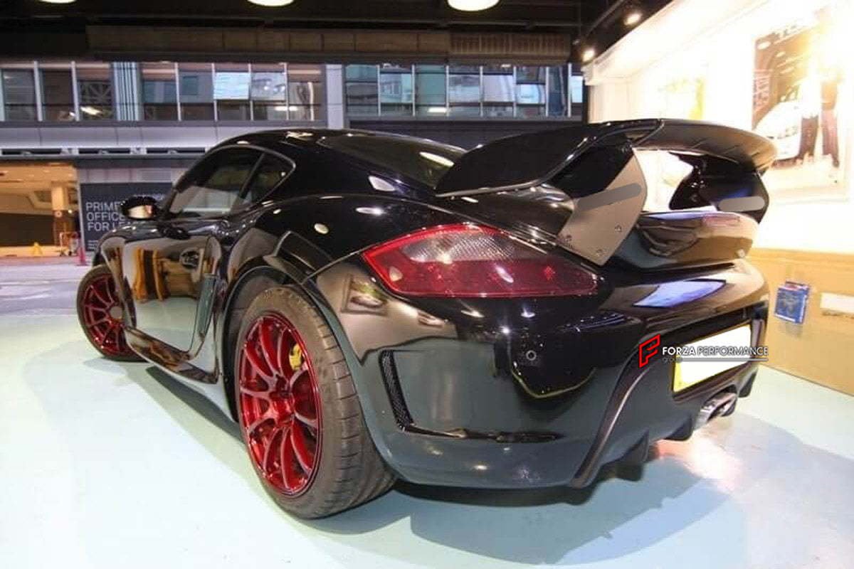 Body Kit for Porsche Cayman 987 2006 - 2008
Set includes:

Front Bumper
LED Fog Light
Rear Bumper
Side Skirts
Rear Spoiler Wing
NOTE: Professional installation is required.