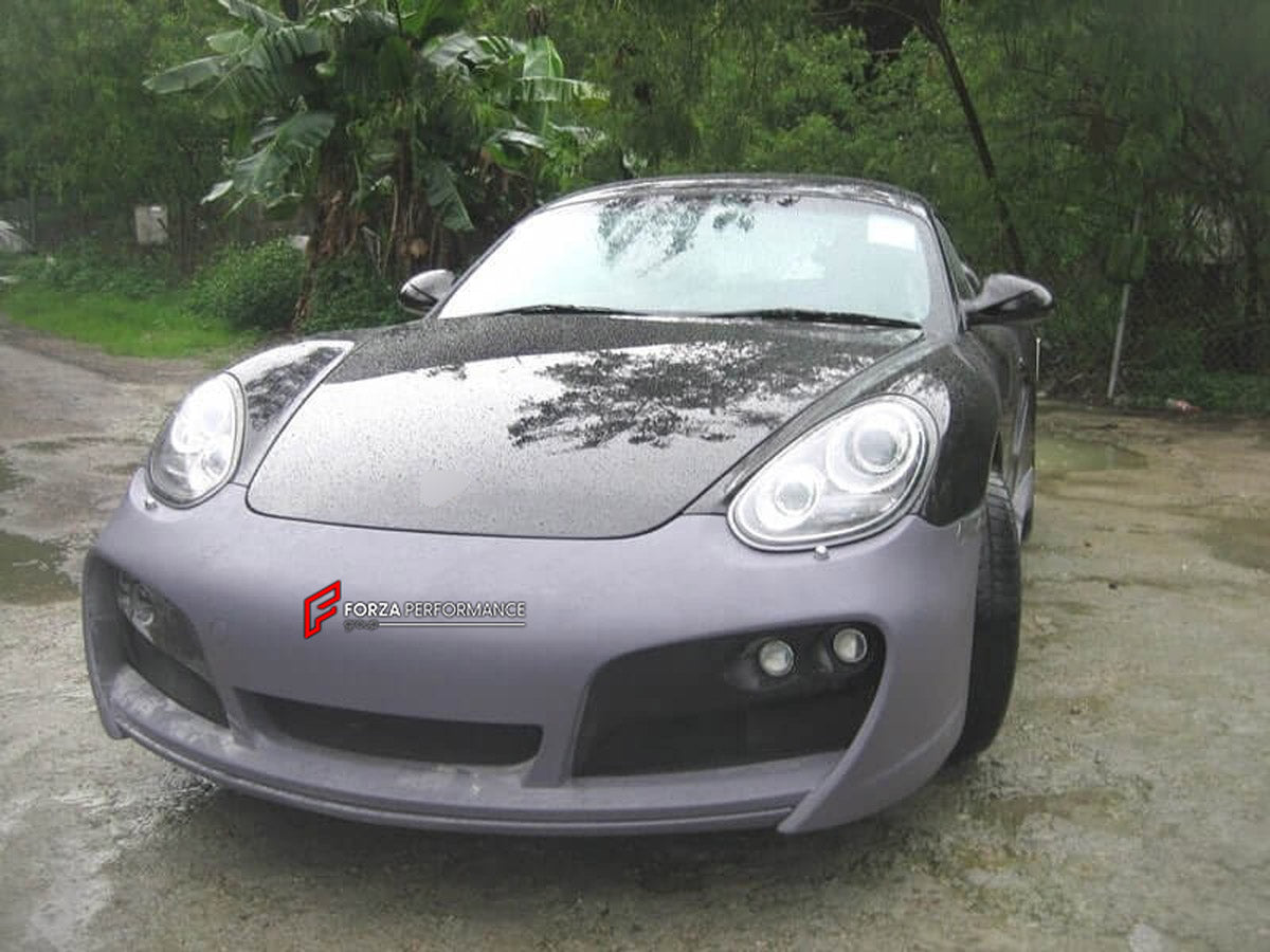 BODY KIT for Porsche Cayman 987 2009 - 2011
Set includes:

Front Bumper
Side Skirts
Rear Bumper
Rear Spoiler Wing
Material: Plastic

NOTE: Professional installation is required.

