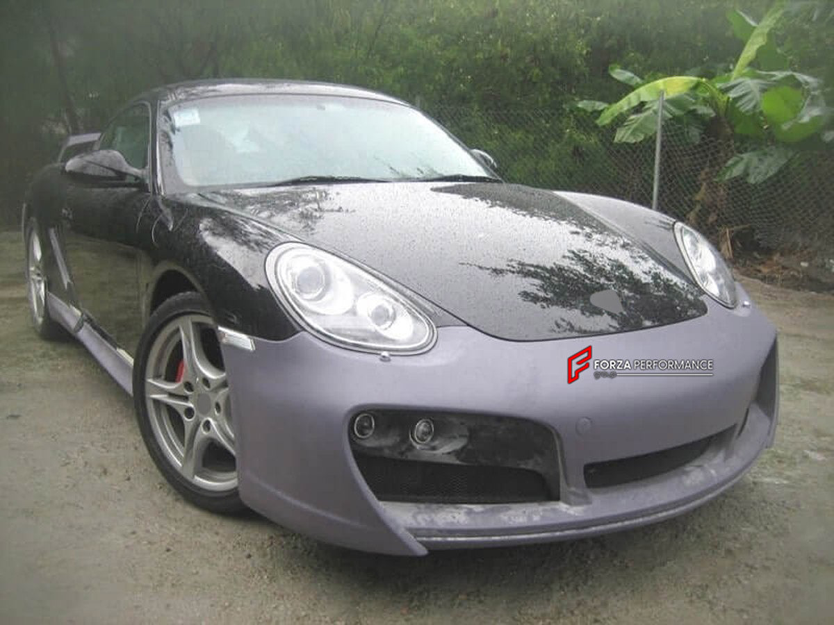 BODY KIT for Porsche Cayman 987 2009 - 2011
Set includes:

Front Bumper
Side Skirts
Rear Bumper
Rear Spoiler Wing
Material: Plastic

NOTE: Professional installation is required.

