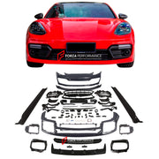 BODY KIT for PORSCHE PANAMERA 971 2017 - 2023

Set includes:

Front Bumper Assembly
Front Lip
Rear Bumper
Side Skirts
Rear Diffuser 

Material: Plastic

NOTE: Professional installation is required. Factory LED DRL must be reused