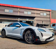 BODY KIT for Porsche Taycan Turbo GT 2024+
Set includes:

Front Bumper Assembly
Front Lip
Roof Spoiler
Rear Bumper Assembly
Rear Diffuser
Material: Plastic

NOTE: Professional installation is required.