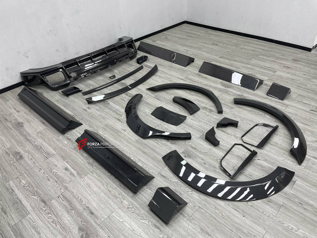 BODY KIT for ROLLS-ROYCE CULLINAN SERIES I 2018 - 2024 FORZA PERFORMANCE custom fit 1016 Industries Style

Set includes:
Front Lip
Front Bumper Assembly
Front Grille
Fender Flares
Side Skirts
Ducktail Spoiler
Rear Diffuser

Material: Plastic

NOTE: Professional installation is required.
