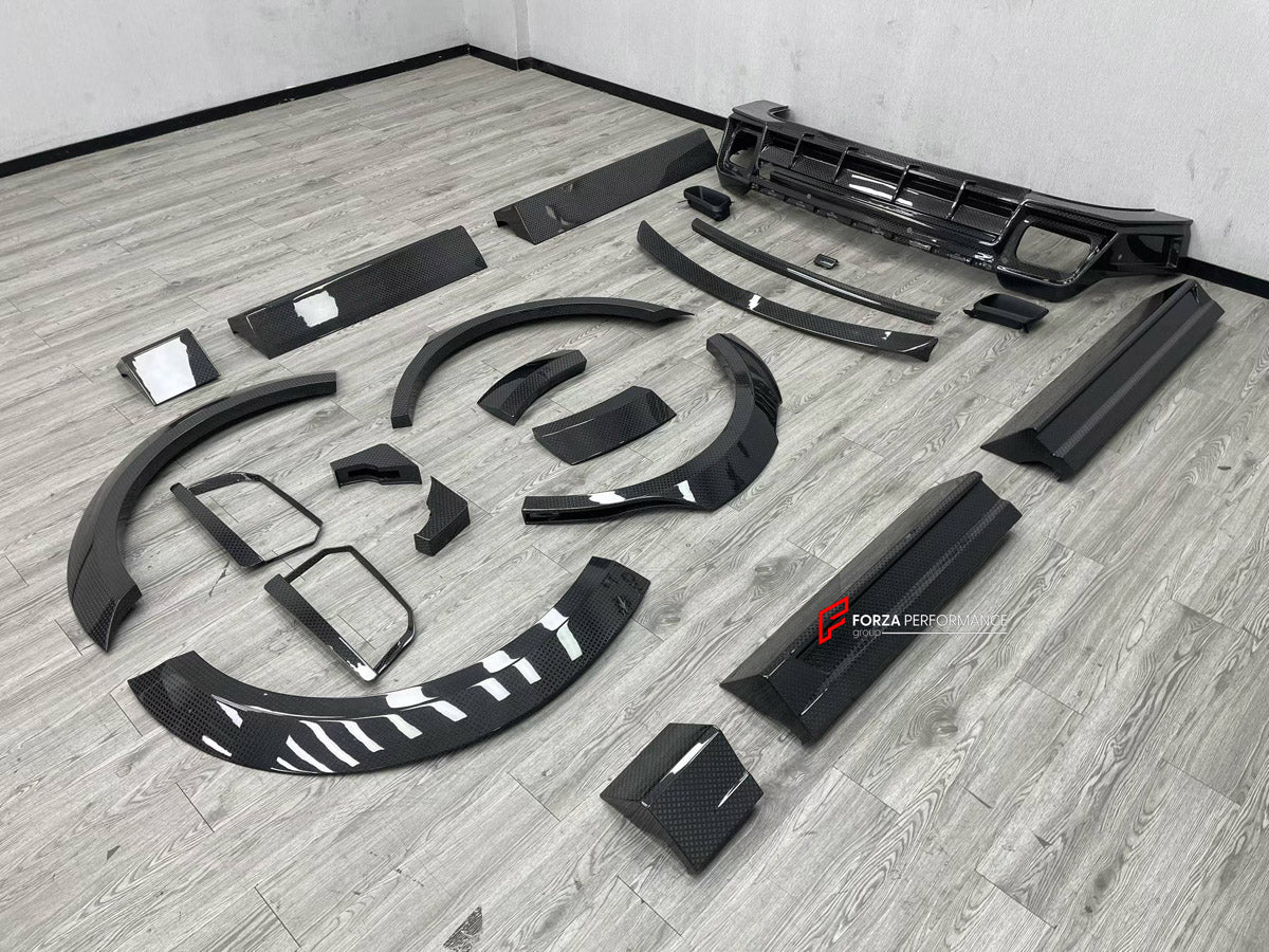 BODY KIT for ROLLS-ROYCE CULLINAN SERIES I 2018 - 2024 FORZA PERFORMANCE custom fit 1016 Industries Style

Set includes:
Front Lip
Front Bumper Assembly
Front Grille
Fender Flares
Side Skirts
Ducktail Spoiler
Rear Diffuser

Material: Plastic

NOTE: Professional installation is required.
