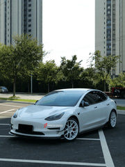 BODY KIT for TESLA MODEL 3 2017 - 2023 FORZA PERFORMANCE Custom fit Dry Carbon VTEN Design Style
Set includes:

One Piece Front Lip
Front Bumper Canards
Rear Lip
Rear Corners
Rear Spoiler
Material: Plastic

NOTE: Professional installation is required.