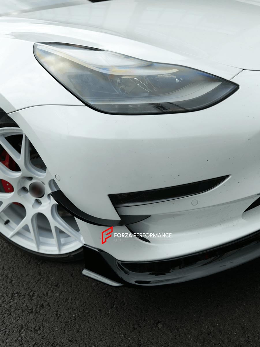 BODY KIT for TESLA MODEL 3 2017 - 2023 FORZA PERFORMANCE Custom fit Dry Carbon VTEN Design Style
Set includes:

One Piece Front Lip
Front Bumper Canards
Rear Lip
Rear Corners
Rear Spoiler
Material: Plastic

NOTE: Professional installation is required.