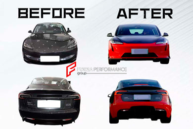 BODY KIT for TESLA MODEL 3 2023+



Set includes:

Front Lip
Front Bumper Assembly
Rear Diffuser

Material: Plastic

Note: Professional installation is required.

Contact us for pricing.