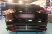 BODY KIT for TESLA MODEL 3 FR DESIGN CARBON FIBER

Set includes:
Front Splitter
Rear Diffuser
Side Skirt
Tail Spoiler

Material: Carbon

NOTE: Professional installation is required.