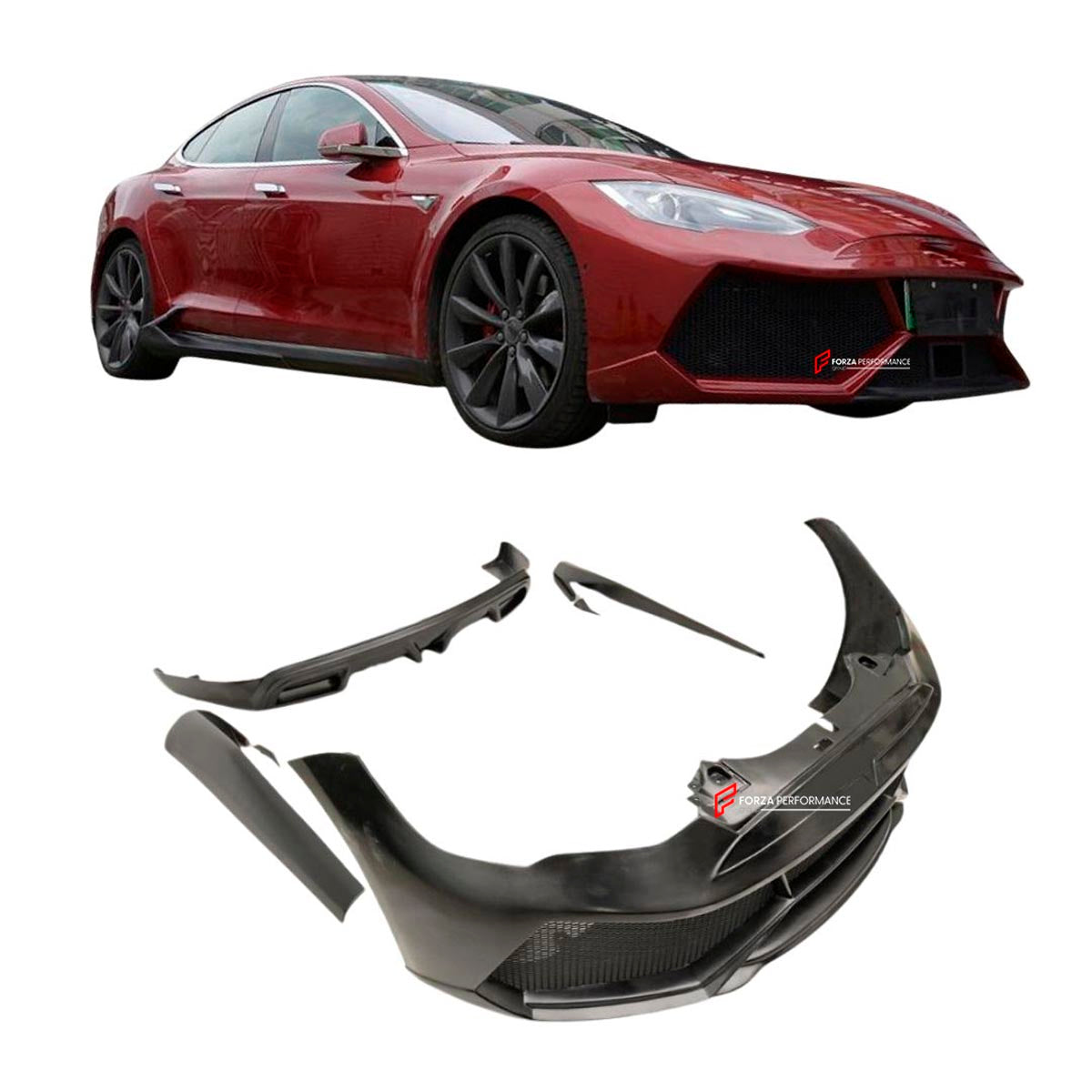 BODY KIT for TESLA MODEL S 2012 - 2015 FORZA PERFORMANCE Custom Fit
Set includes:

Front Bumper
Front Lip
Side Skirts
Rear Diffuser
Material: Plastic

NOTE: Professional installation is required.

Why “Contact Us for Pricing”?
We don’t display fixed prices because our goal is to offer you the most competitive deal possible. Product costs often decrease over time, and by requesting a quote, you’ll receive our most up-to-date price on market.

SECURED PAYMENT METHODS
PayPal (+4.4% fee)
Visa / Mastercard / Ame