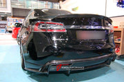 BODY KIT for TESLA MODEL S FR DESIGN CARBON FIBER

Set includes:
Front Spoiler Lip
Rear Spoiler Lip
Side Skirt
Tail Spoiler

Material: Carbon

NOTE: Professional installation is required.