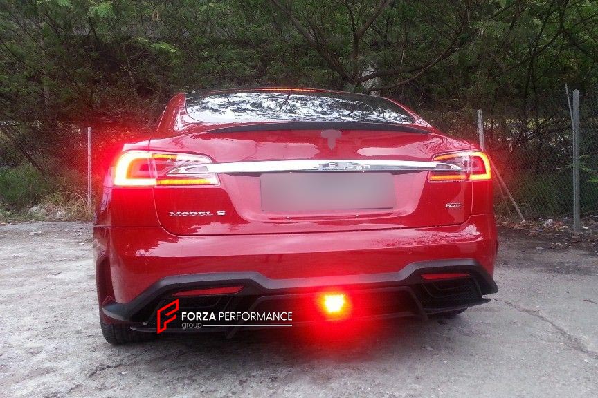 BODY KIT for TESLA MODEL S LAR STYLE

Set includes:
Front Bumper With Front Grille
Rear Bumper
Fender Emblem Cover
Rear Trunk Accessory
Tail Spoiler
Side Skirt Insert

Material: 

NOTE: Professional installation is required.