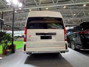 BODY KIT for TOYOTA HIACE VI H300 2019+
Set includes:
Front Lip
Front Bumper Assembly
Grille
Headlights
Hood / Bonnet
Front Fenders
Side Skirts
Tail Lights
Rear Bumper
Rear Diffuser
Exhaust Tips
Material: PP Plastic
Note: Professional installation is required.