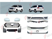 BODY KIT for TOYOTA LAND CRUISER 200 FACELIFT 2015 - 2023 FORZA PERFORMANCE custom fit TRD Style
Set includes:

Front Bumper Assembly
Front Grille
License Plate
Side Mirror Covers
Rear Bumper Assembly
Exhaust Tip
Material: Plastic

NOTE: Professional installation is required.