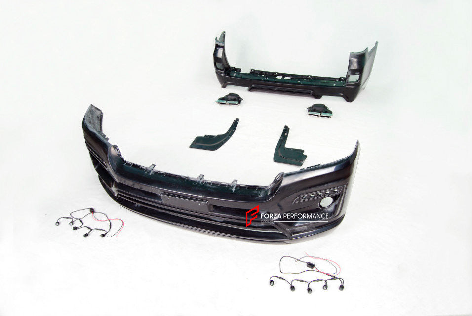 BODY KIT for TOYOTA LAND CRUISER 200 LC200 TLC200 2016 - 2023

Set includes:

Front Bumper
Daytime Running Lights DRL
Mud Flaps
Rear Bumper
Exhaust Tips

Material: FRP fiberglass

NOTE: Professional installation is required

Payment ►
Visa
Mastercard
PayPal with a credit card (add 4.4% at checkout)
Payoneer
Cryptocurrency

Shipment ►
By express DHL/UPS/TNT/FedEx
To the local international airport
Special line by air
Special line by the sea
To Europe and the UK by train

Please let us know which shipping opt