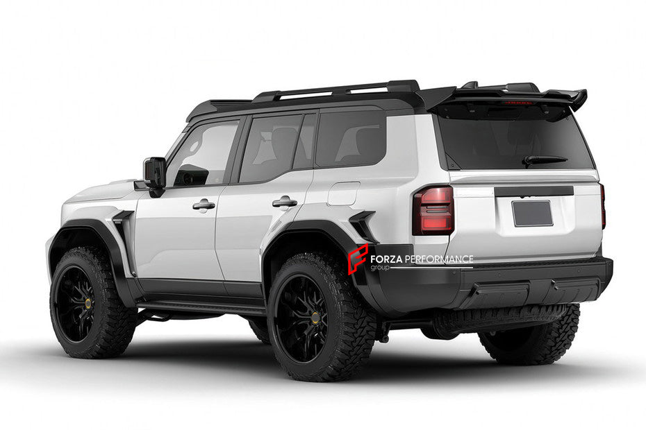 BODY KIT for TOYOTA LAND CRUISER 250 2023+

Set includes:

Front Bumper Fog Light Trims
Front Grille
Front Skid Plate
Hood/Bonnet
Roof LED DRL Bar
Side Fender Trims

Roof Spoiler
Rear Trunk Trim
Roof Spoiler
Rear Bumper

Material: Plastic

Note: Professional installation is required.

CONTACT US FOR PRICING

Payment ►
Visa
Mastercard
PayPal with a credit card (add 4.4% at checkout)
Payoneer
Cryptocurrency
Shipment ►
By express DHL/UPS/TNT/FedEx
To the local international airport
Special line by air
Special 