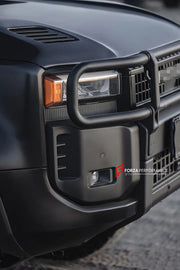 FRONT BUMPER with BULL BAR for TOYOTA LAND CRUISER 250 LC 250 2024

Set includes:

Front Bumper with Bull Bar

Weight: 48.7 kg (107.36 lbs)

Material: Stainless Steel, Aluminium, Magnesium.

Note: Professional installation is required.