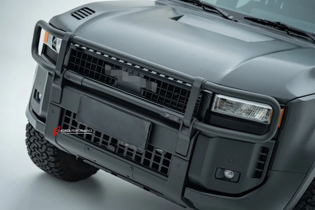 FRONT BUMPER with BULL BAR for TOYOTA LAND CRUISER 250 LC 250 2024

Set includes:

Front Bumper with Bull Bar

Weight: 48.7 kg (107.36 lbs)

Material: Stainless Steel, Aluminium, Magnesium.

Note: Professional installation is required.
