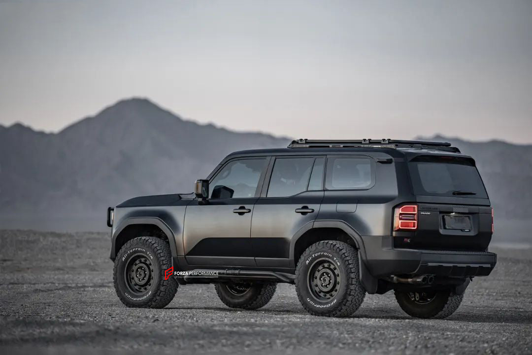 SIDE BARS for TOYOTA LAND CRUISER 250 LC 250 2024

Set includes:

Side Bars

Weight: 29.8 kg (65.69 lbs)

Material: Aluminium, Magnesium.&nbsp;

Note: Professional installation is required.
