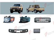 BODY KIT for TOYOTA LAND CRUISER 79 2021+

Set includes:
Headlights
Front Grille
Front Bumper

Material: Plastic

NOTE: Professional installation is required.